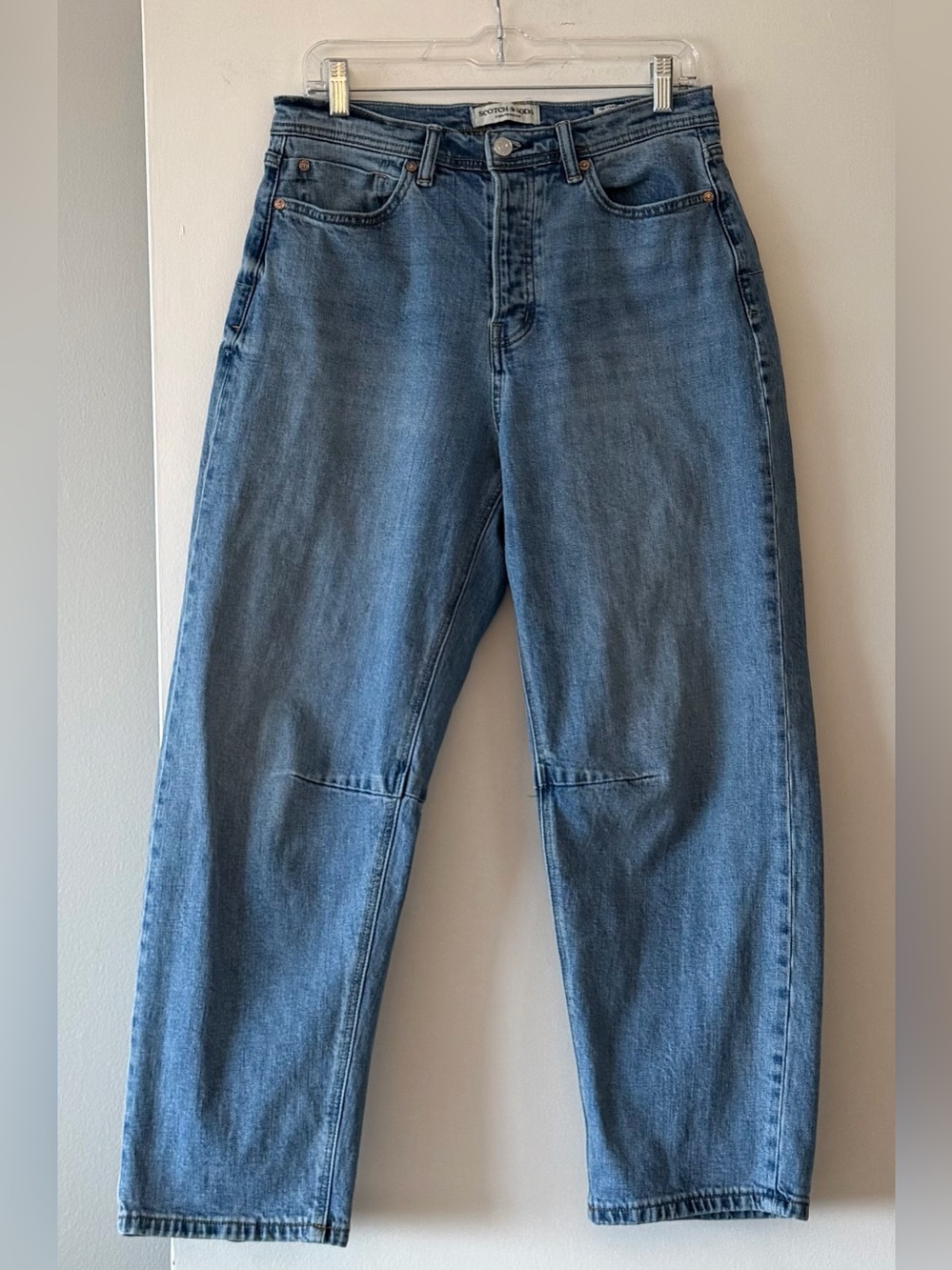 Scotch & Soda The Current L’Actuel High Rise Barrel Leg Jeans Light Wash Sz 8/29